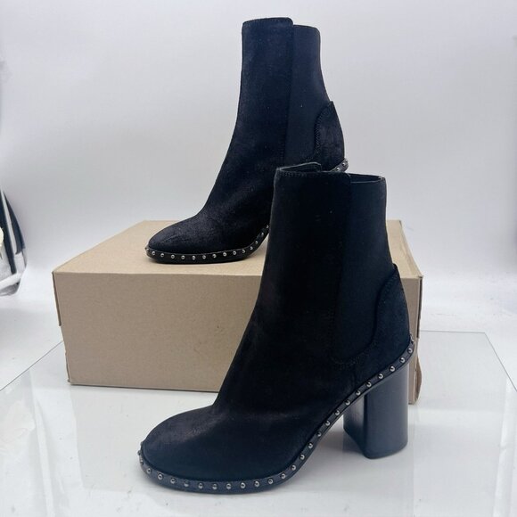 Rag & Bone Romi Studded Waxy Black Suede Chelsea Boots Womens EU 35 US 5 $595 - Picture 4 of 12